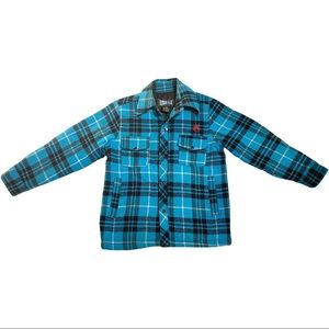 Knuckleheads Blue Plaid Button Down Jacket 7Y